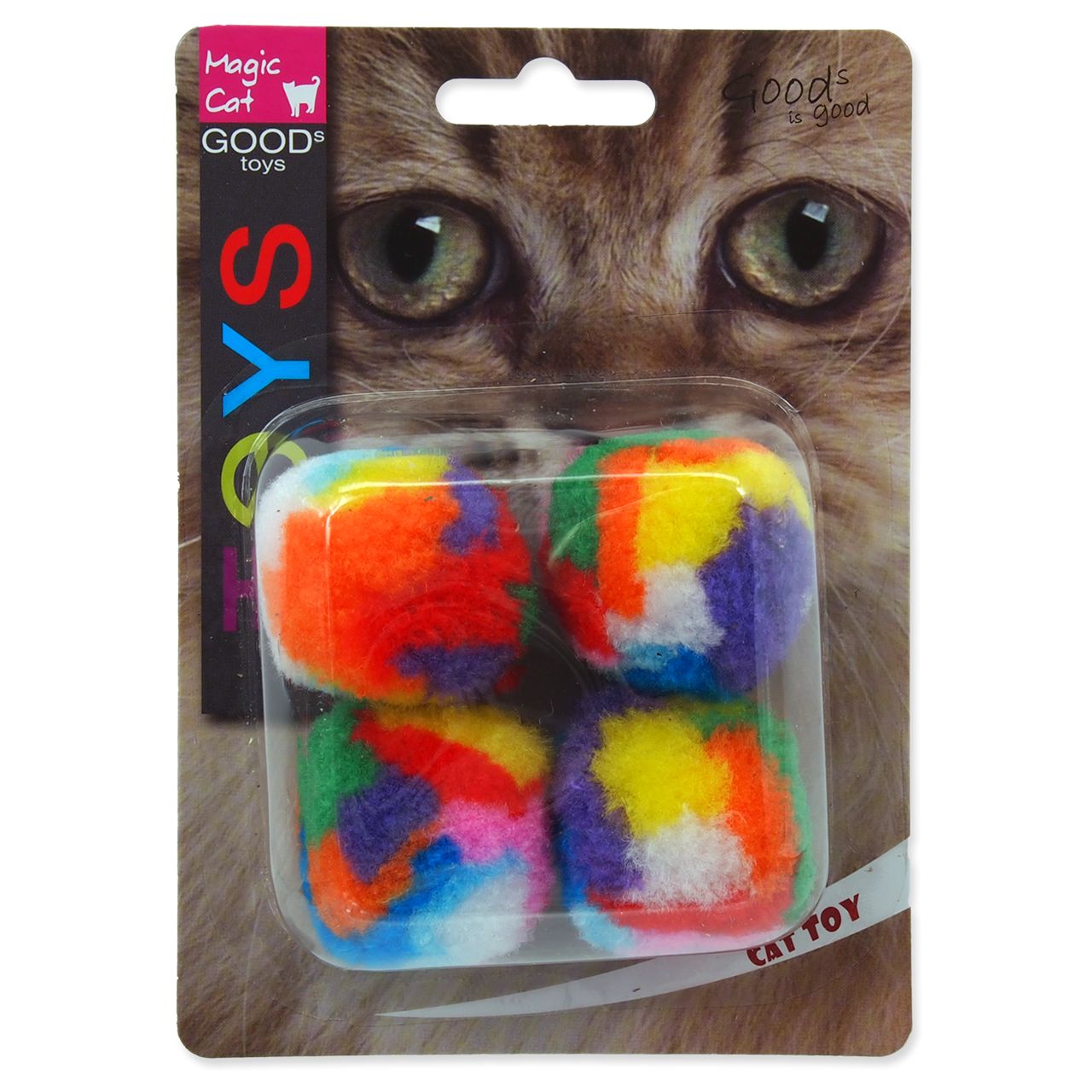 фото Мягкая игрушка для кошек magic cat плюш, разноцветный, 3.75 см, 4 шт