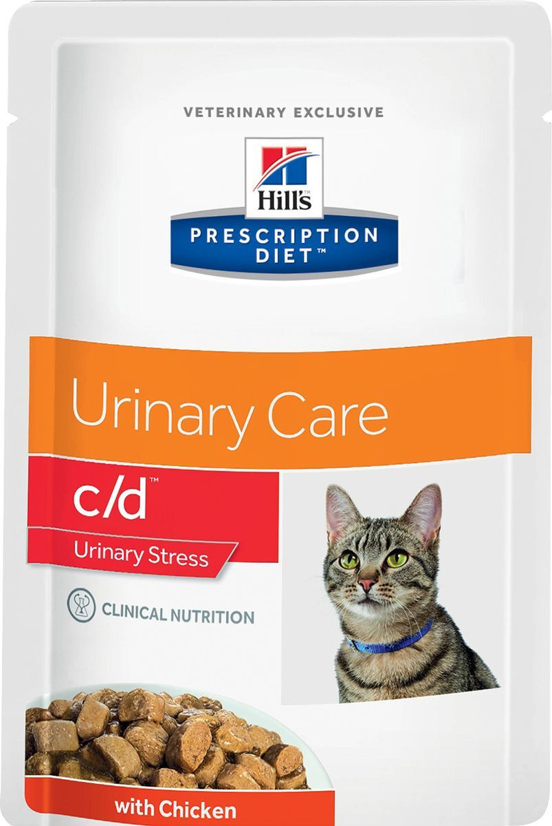 фото Влажный корм для кошек hill's prescription diet c/d multicare urinary stress, курица, 85г