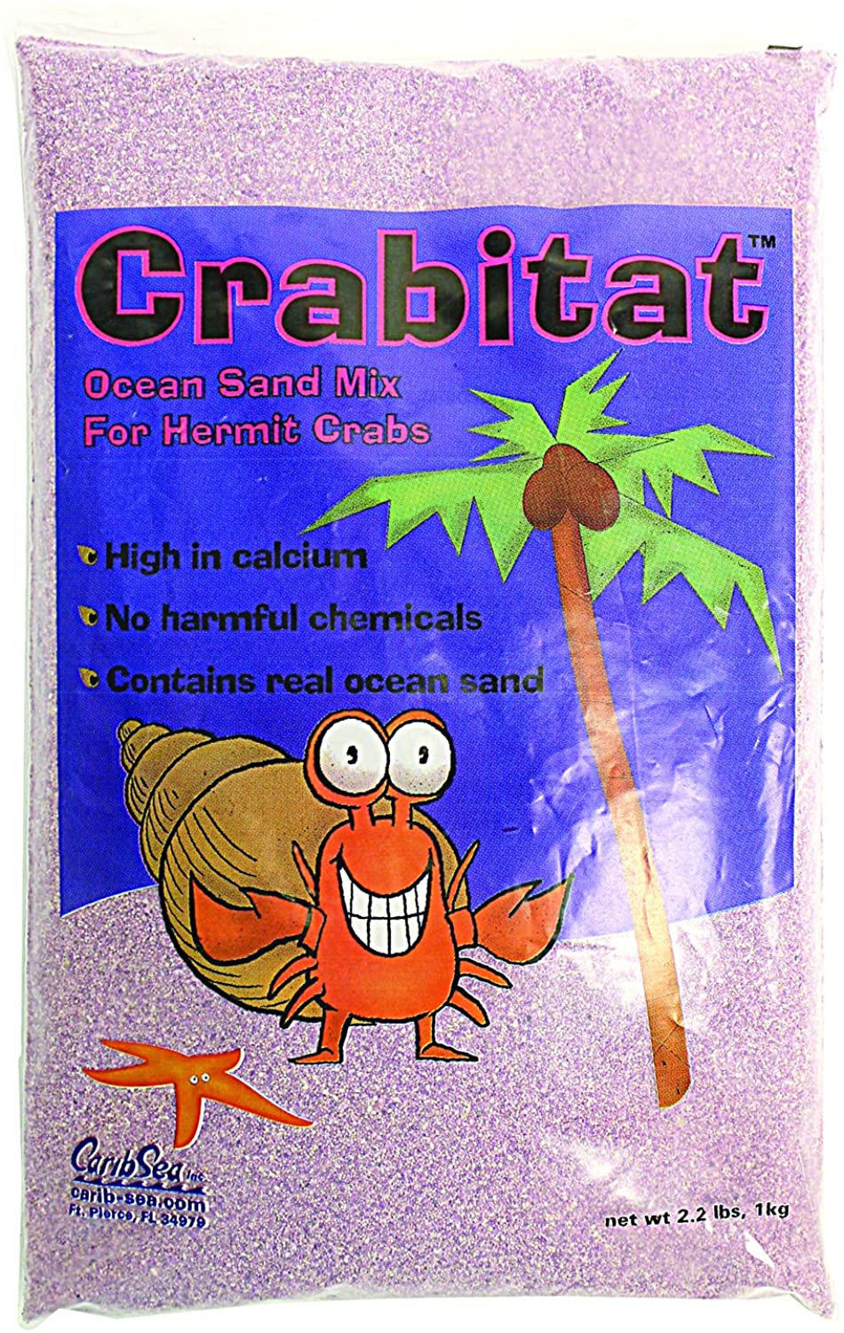 

Натуральный песок для аквариумов CaribSea Crabitat для раков-отшельников, пурпурный, 0,9 л, Фиолетовый, Crabitat для раков-отшельников