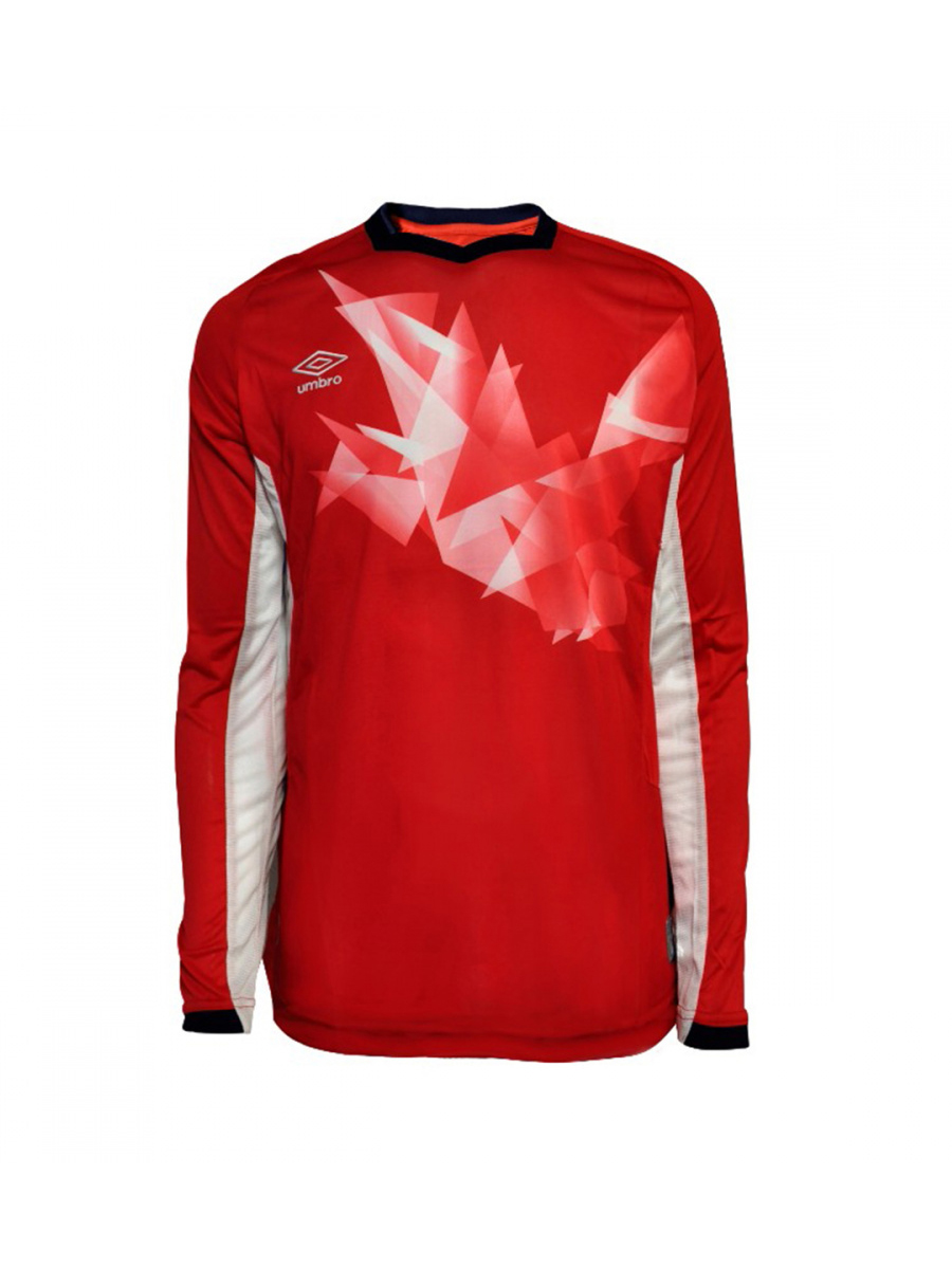 фото Футболка футбольная umbro origami jersey ls, красная/белая, s