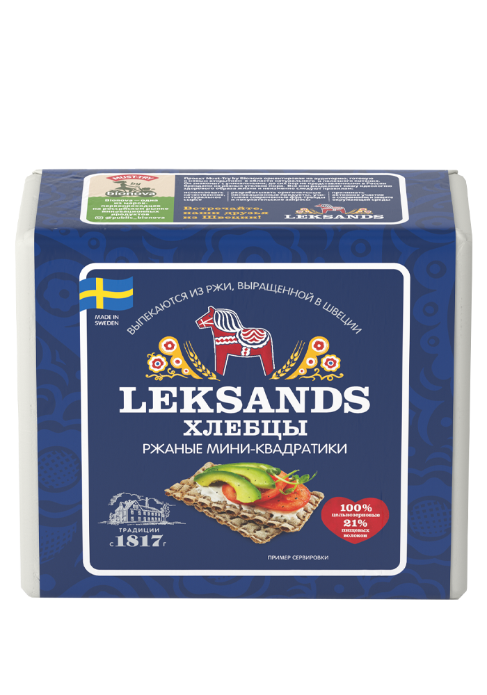 

Хлебцы Leksands Ржаные мини квадратики 200г