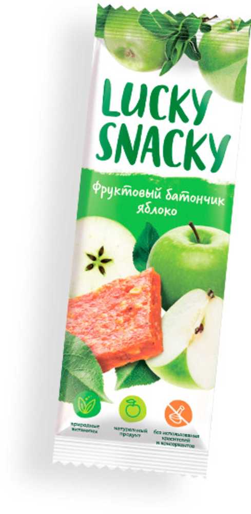 фото Батончик фруктовый lucky snacky с яблоком 30г