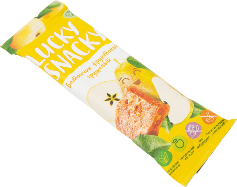 фото Батончик фруктовый lucky snacky грушевый 30г