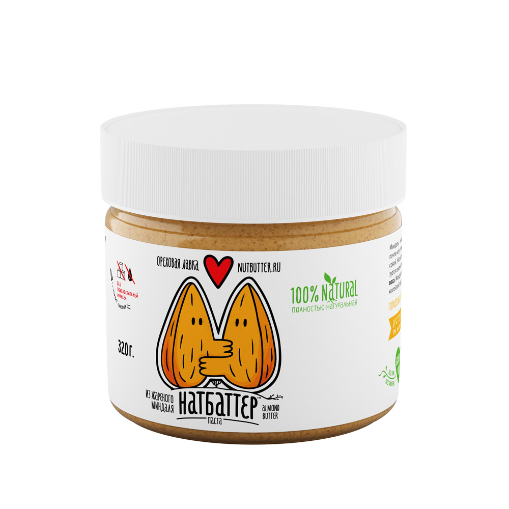 

Паста ореховая Nutbutter из жареного миндаля 320г