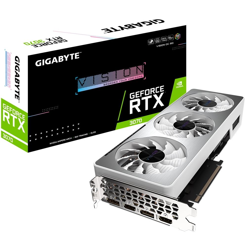 фото Видеокарта gigabyte geforce rtx 3070 vision oc 8g (gv-n3070vision oc-8gd)