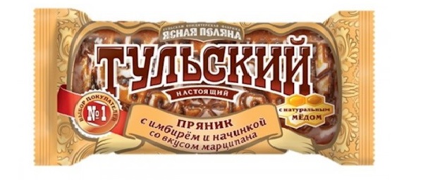 фото Пряник тульский ясная поляна с имбирем и начинкой со вкусом марципана 140г