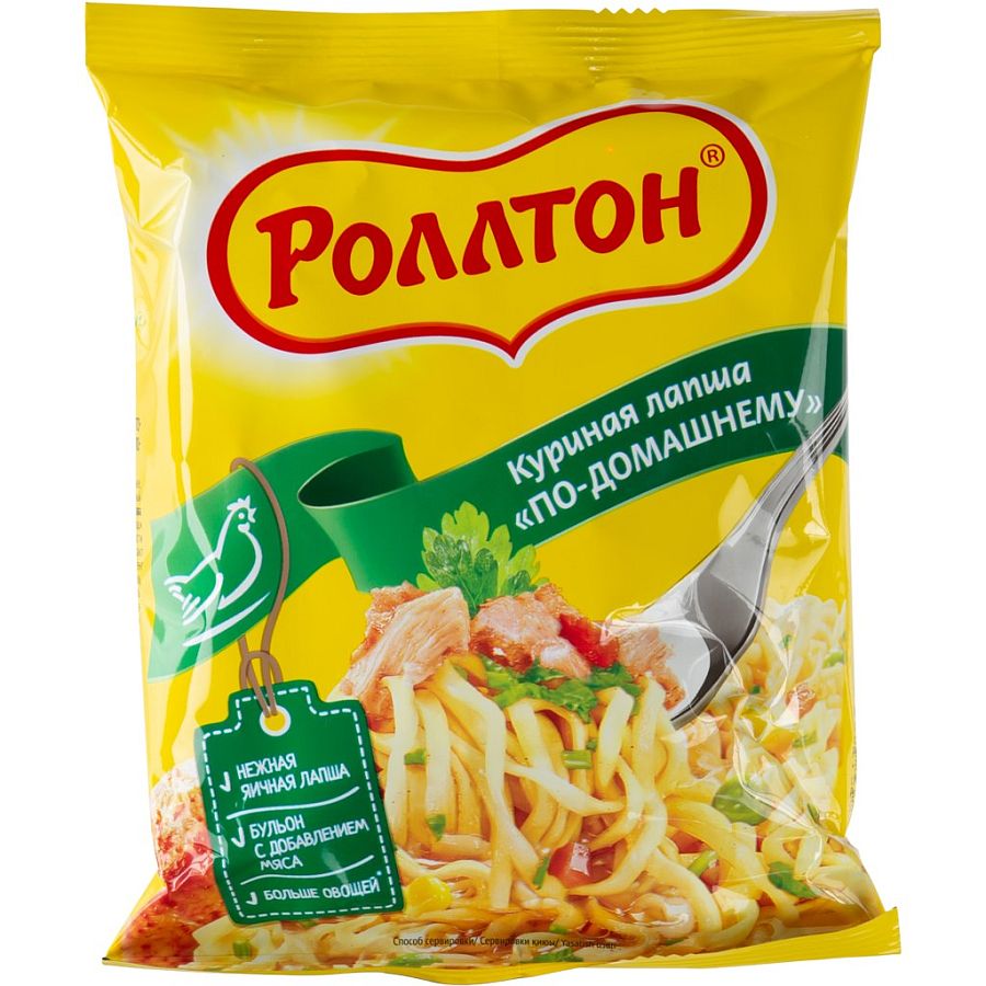 Лапша Роллтон По-домашнему с курицей 85г