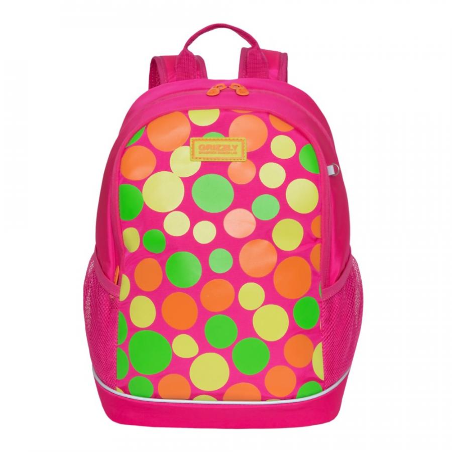 Рюкзак детский Grizzly для девочки ярко-розовый