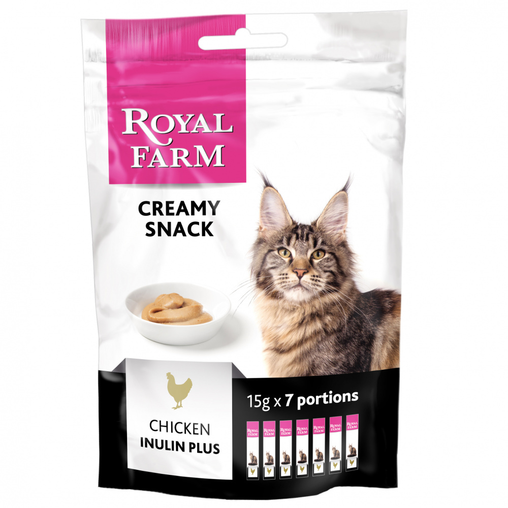 фото Лакомство для кошек royal farm creamy snack крем, курица, 7 шт по 15 г