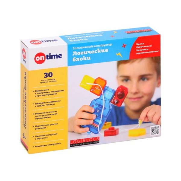 Электронный конструктор On Time Logiblocs, 30 проектов детский пылесос игрушка happy baby cleaning time для мальчиков и для девочек