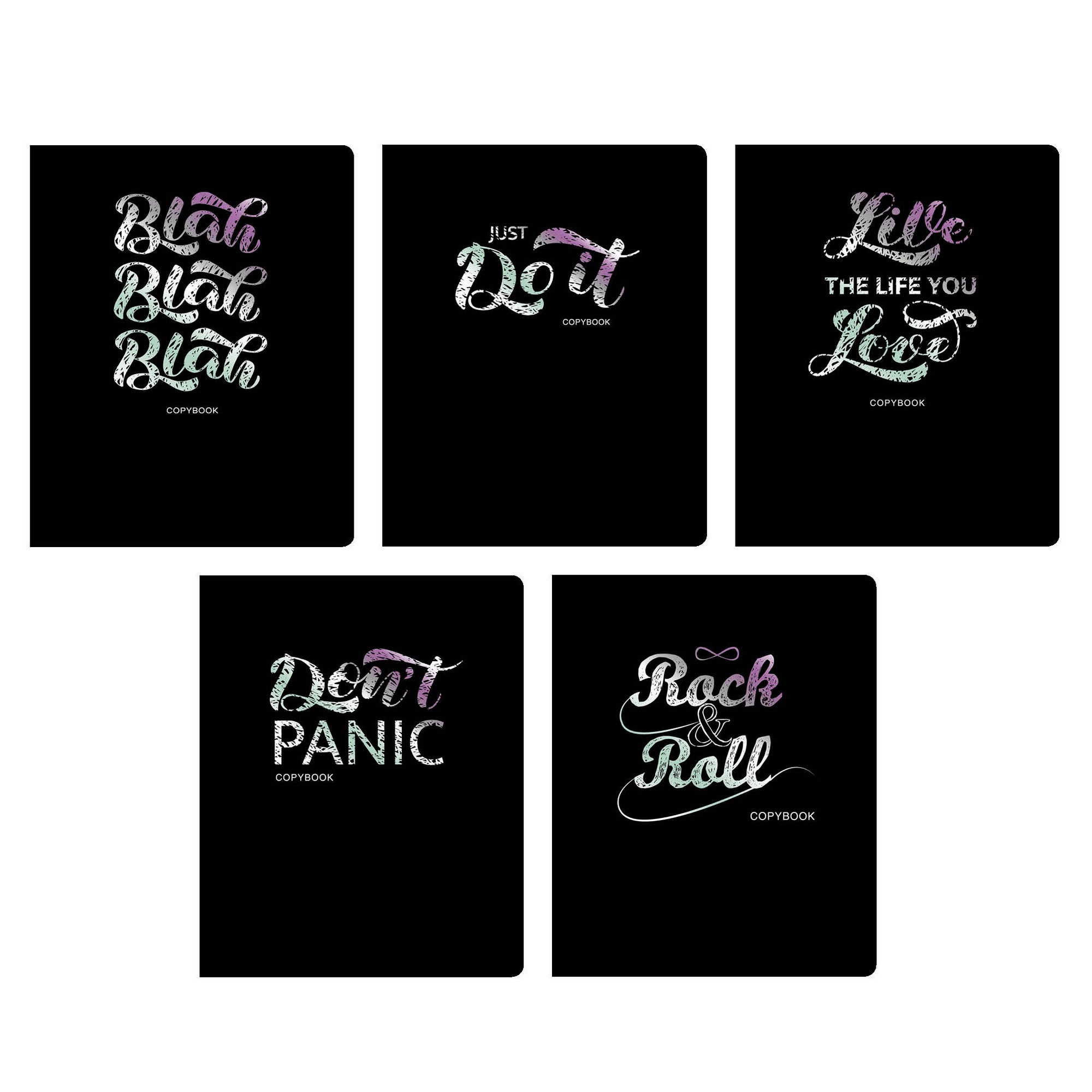 

Тетрадь Listoff TOTAL BLACK. Quote(А5,48,скрепка,клетка) ТКФ487310
