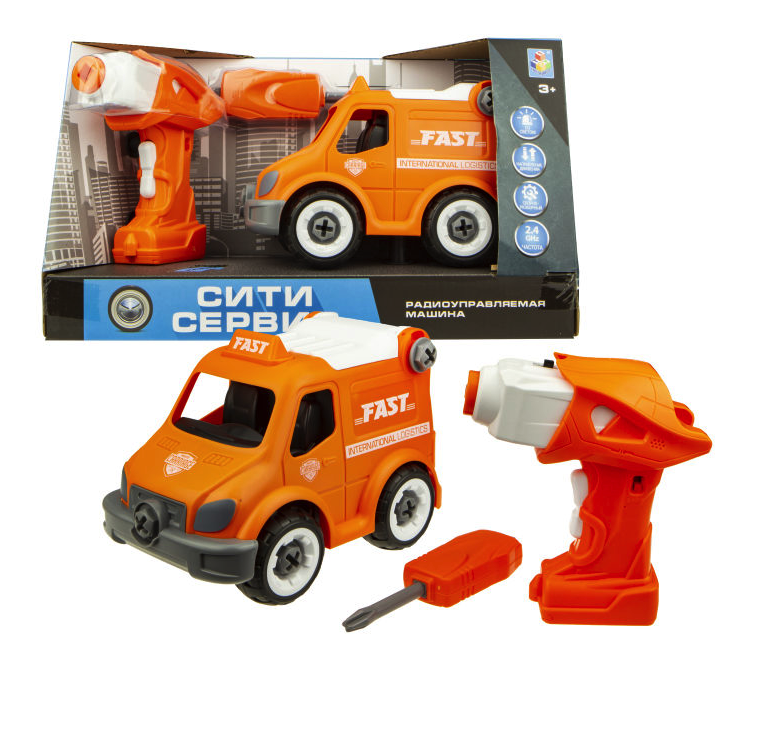 

Машина на радиоуправлении 1TOY Сити-сервис Экспресс доставка, 18 см, Оранжевый