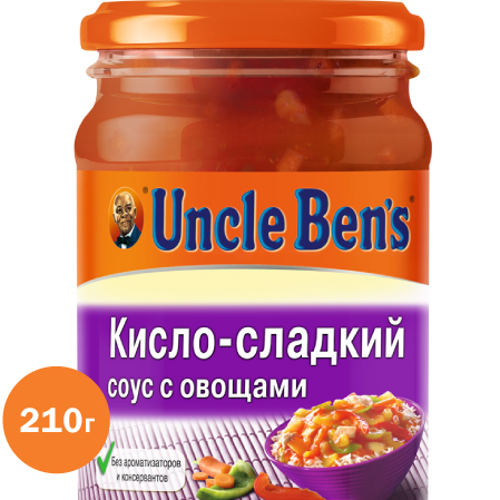 

Кисло-сладкий соус с овощами для приготовления блюд Uncle Ben’s 210 г