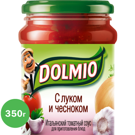 фото Итальянский томатный соус dolmio для приготовления блюд с луком и чесноком 350 г