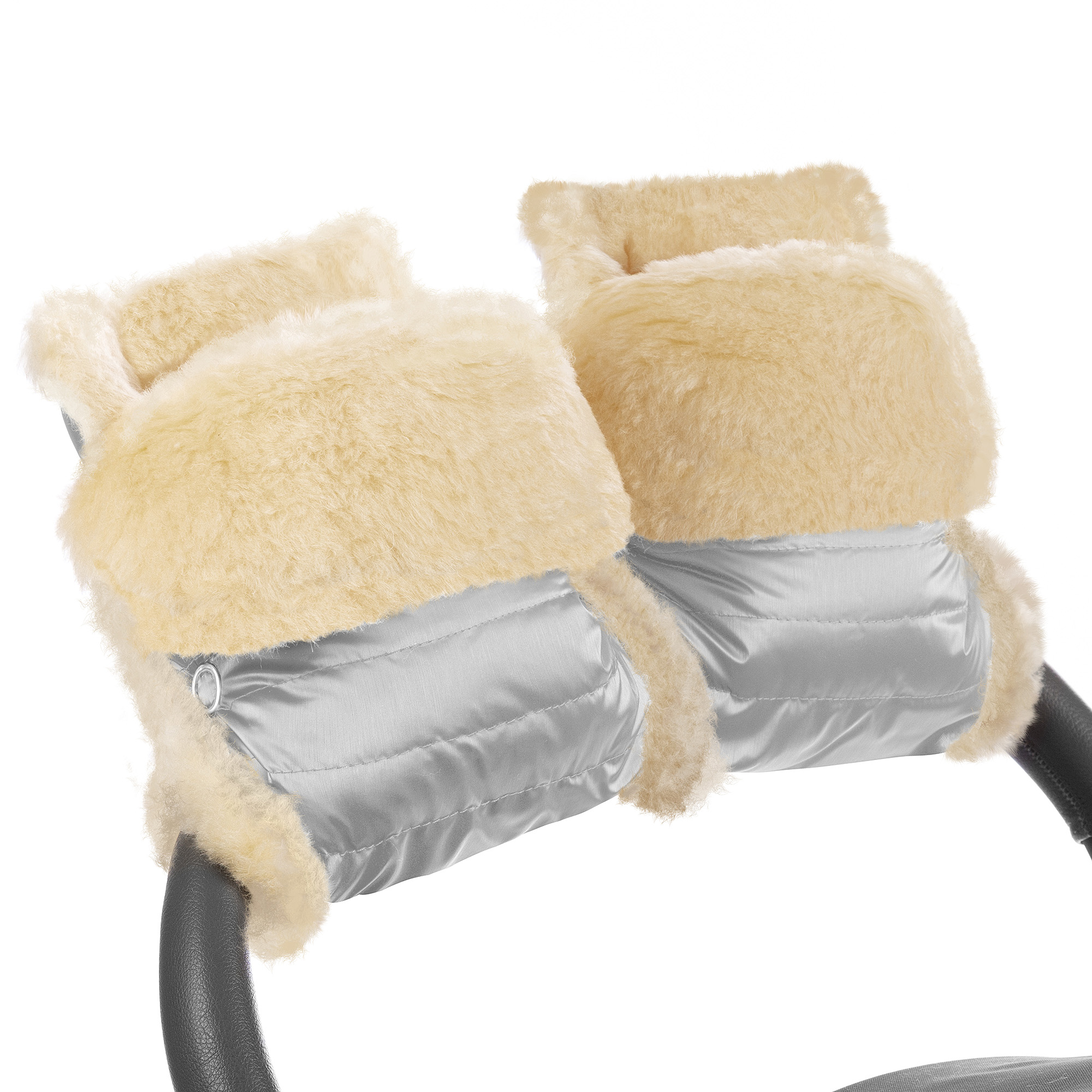 фото Муфта-рукавички для коляски esspero oskar silver натуральная шерсть