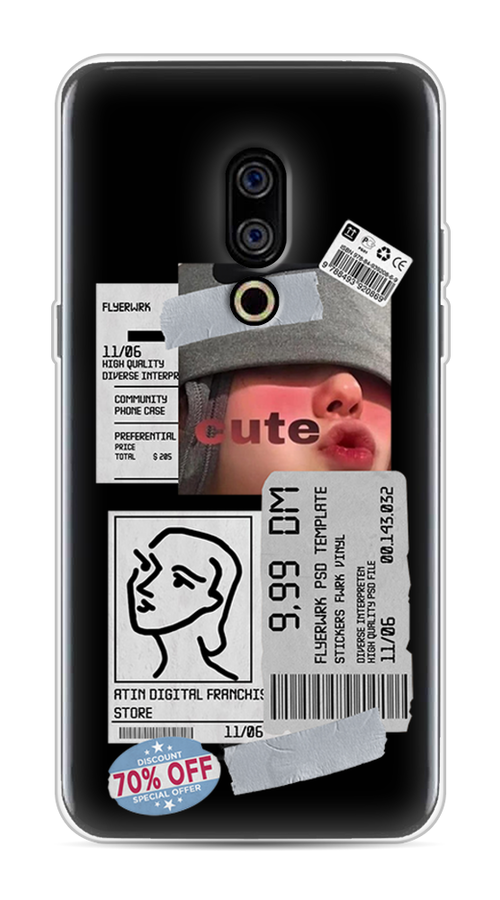 

Чехол на Meizu 15 "Cute girl collage", Розовый;серый;голубой, 72650-6