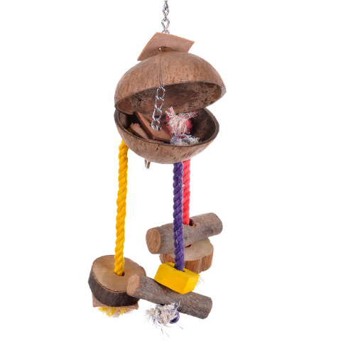 

Подвеска для птиц HAPPY BIRD Кокосовый плэйфул, дерево, 12x32см, Кокосовый плэйфул