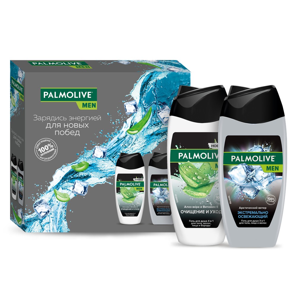 фото Подарочный набор palmolive гель для душа for men спорт 2*250мл, коробка