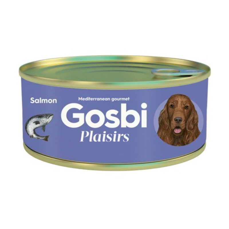 фото Консервы для собак gosbi plaisirs, лосось, 185г