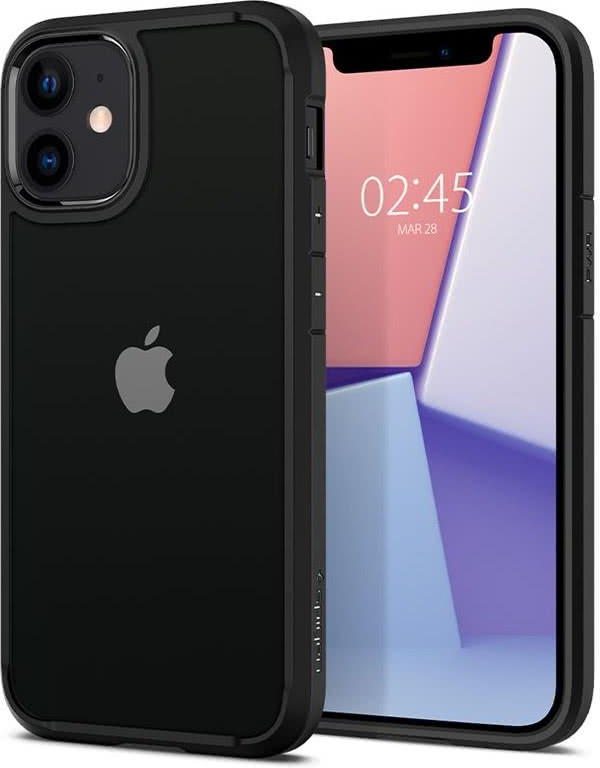 фото Чехол-накладка spigen crystal hybrid (acs01543) для iphone 12 mini (black)