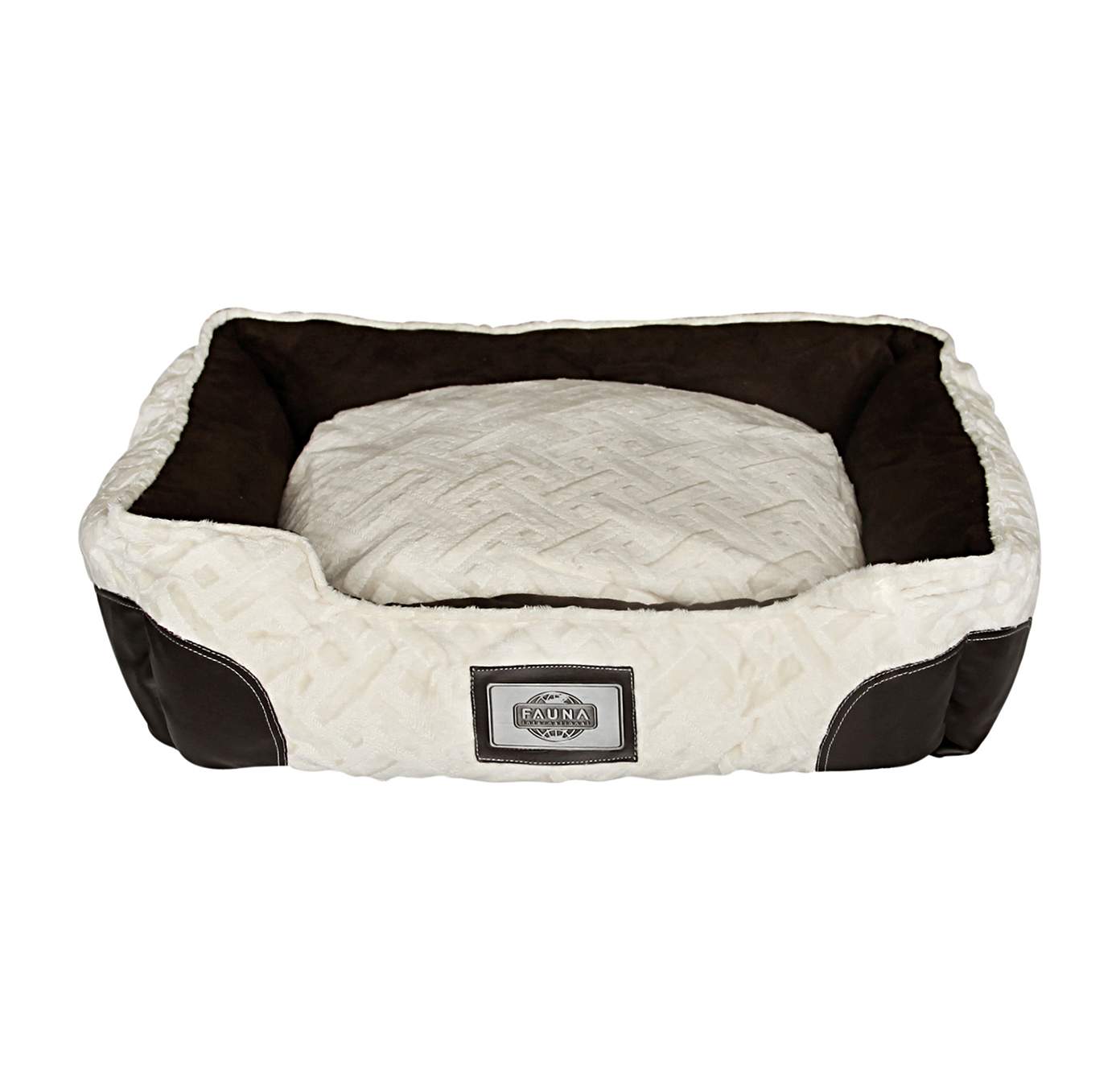 

Лежанка для кошки, собаки Fauna International плюш 50x60x18см бежевый, черный, REGINA BED