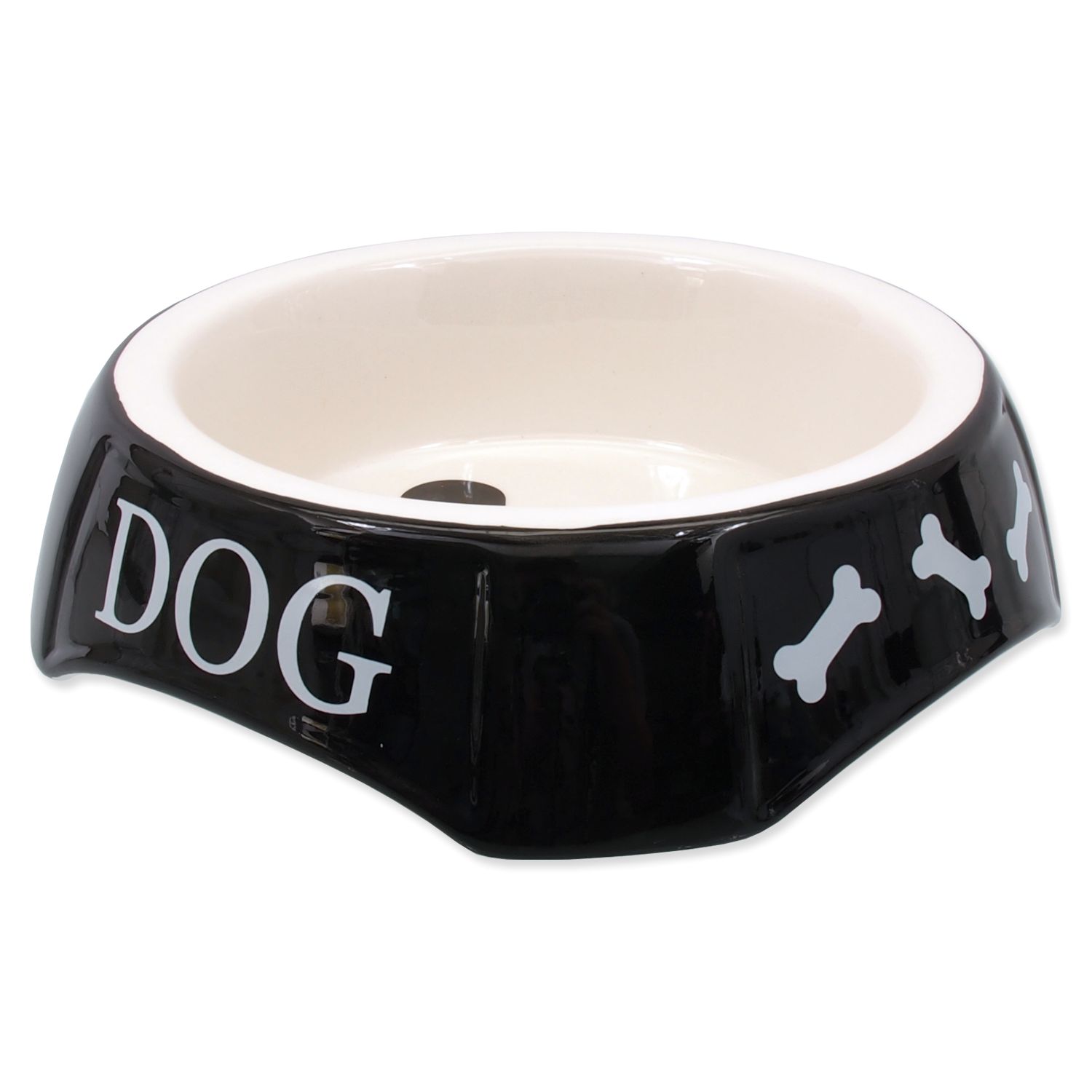 фото Одинарная миска для собак dog fantasy, керамика, черный, 0.7 л