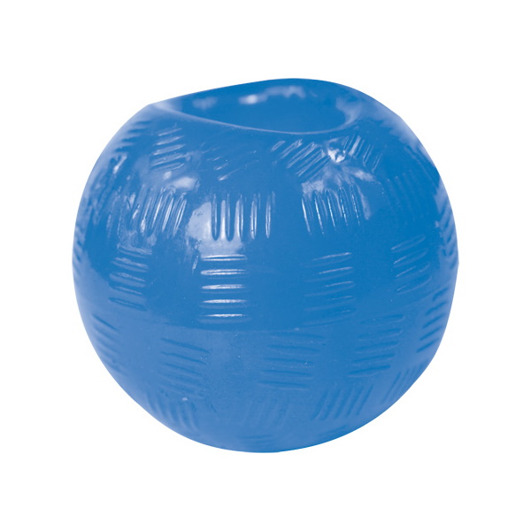 фото Игрушка для собак мячик с отверстием синий 6,3 см dog fantasy