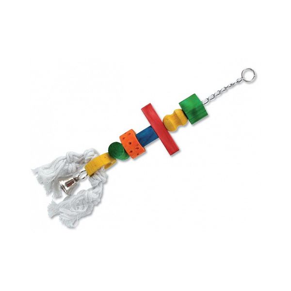 

Подвеска для птиц Bird Jewel с колокольчиком , дерево, металл, текстиль, 9x50см