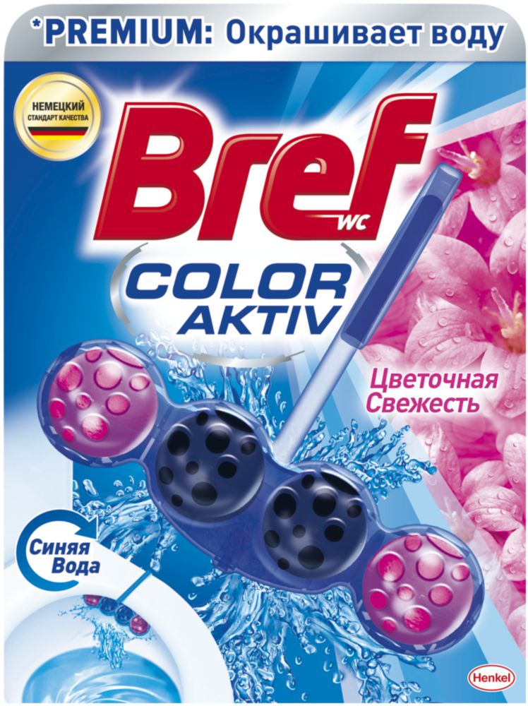 фото Средство чистящее для унитаза bref color activ цветочная свежесть 50г