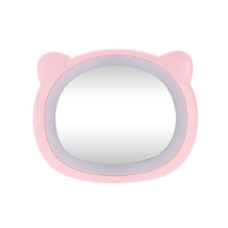 фото Зеркало с подсветкой, мишка, цвет розовый, 11х9х1,5 см, venusshape vs-mir-27