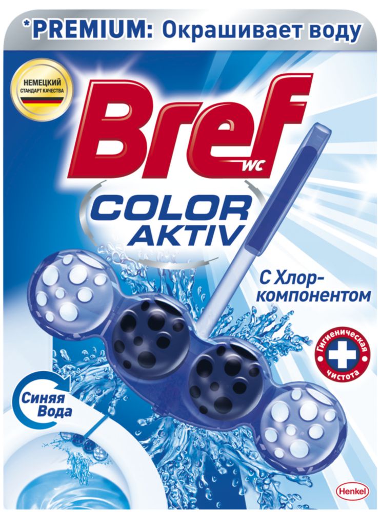 фото Средство чистящее для унитаза bref blue aktiv синяя вода с хлор-компонентом 50г