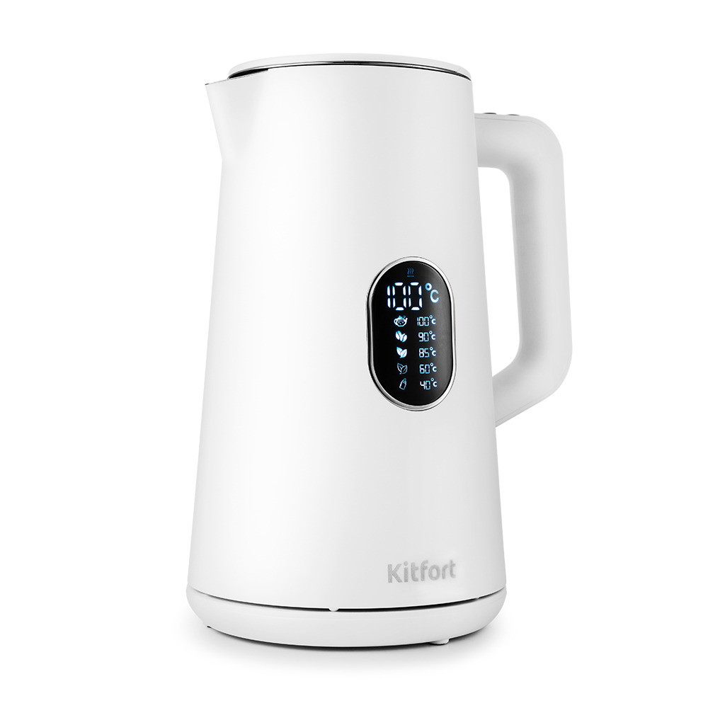 Чайник электрический Kitfort KT-6115-1 1.5 л белый автоматическая мельница для соли и перца kitfort кт 6013 2 белый