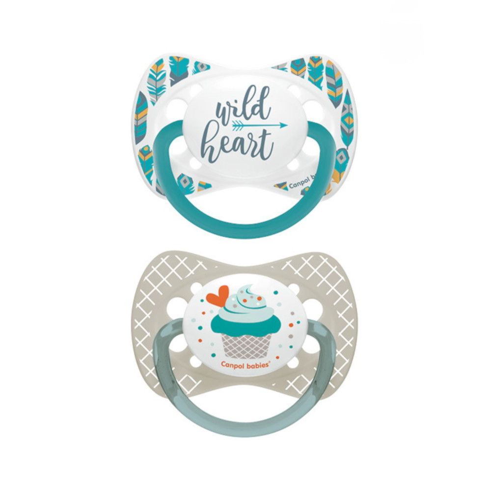 

Пустышка симметричная Canpol силикон цвет серый 2 шт. 6-18 мес.