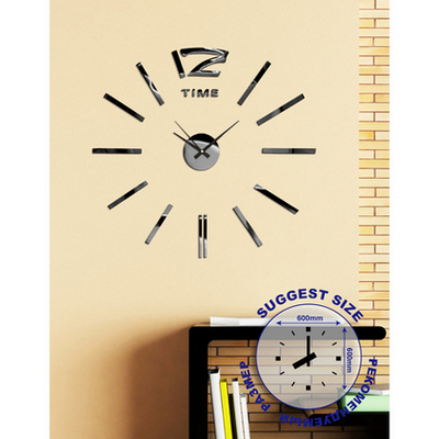фото Часы настенные на клейкой ленте, 60 см, чёрный kleber