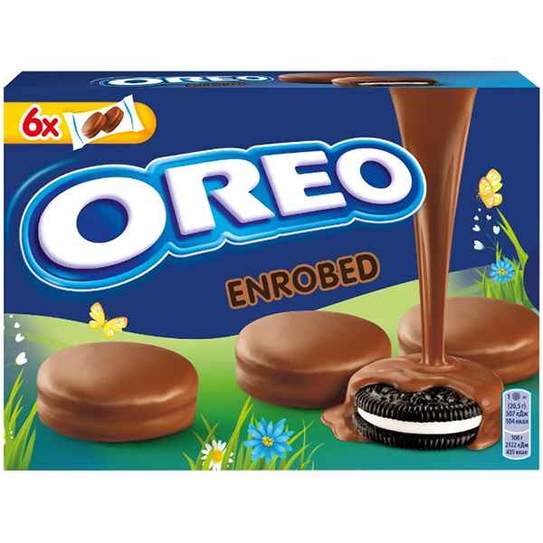 фото Печенье oreo с ванильным вкусом в молочном шоколаде 246 г