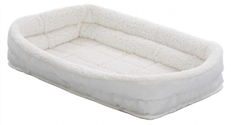 Лежанка для животных Midwest Quiet Time Double Bolster, с двойным бортом, белая, 43х28см