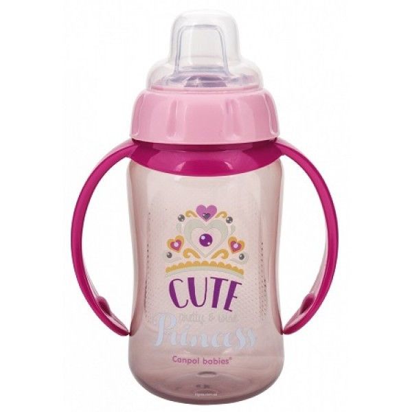 

Поильник Canpol Future Daydreams Cute princess силиконовый носик 6м+ 320 мл, Розовый
