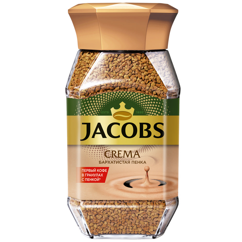 фото Кофе jacobs crema бархатистая пенка растворимый 95 г