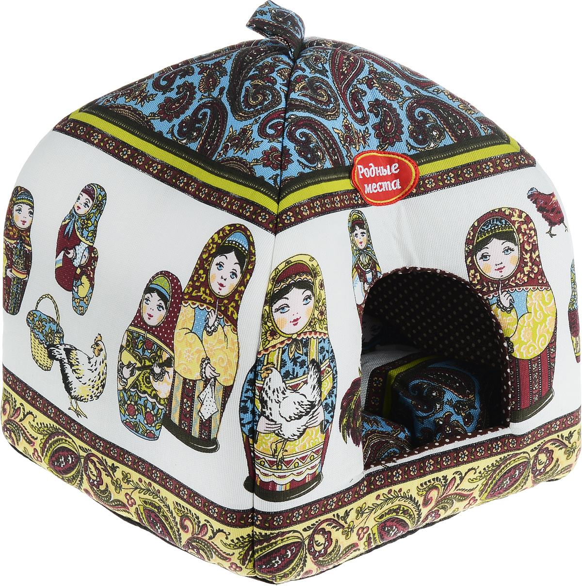 

Домик для кошек и собак Родные места Избушка №1 Матрешки, 33x33x42см, Избушка №1 Матрешки