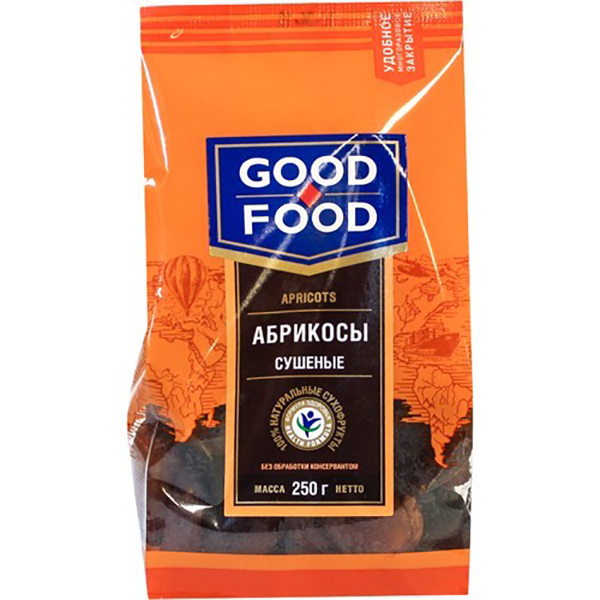 

Абрикосы Good Food сушеные без косточки 250 г