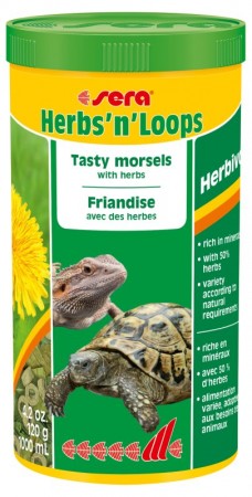 

Корм для рептилий Sera Herbs n Loops, морковь, 120 гр, Herbs n Loops 1 л 120г 1905
