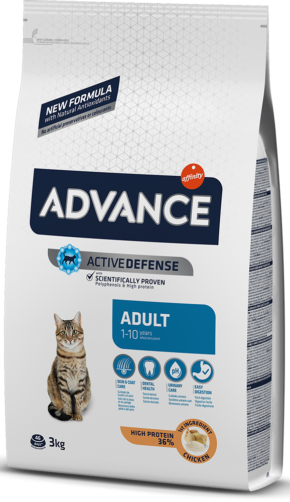 фото Сухой корм для кошек advance, курица и рис, 3кг