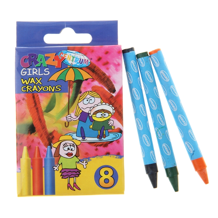 

Мелки Восковые Centrum Crazy Girls, 8 Цветов