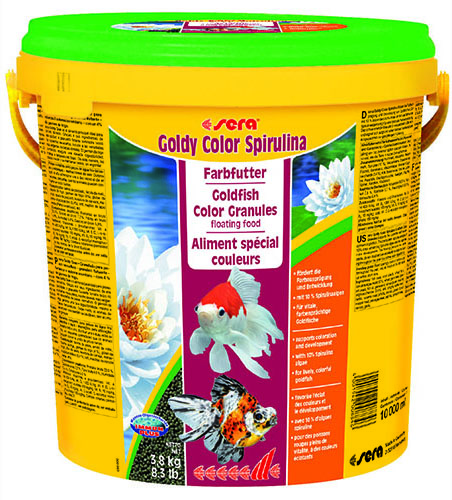 фото Корм для рыб sera goldy color spirulina, гранулы, 10 л