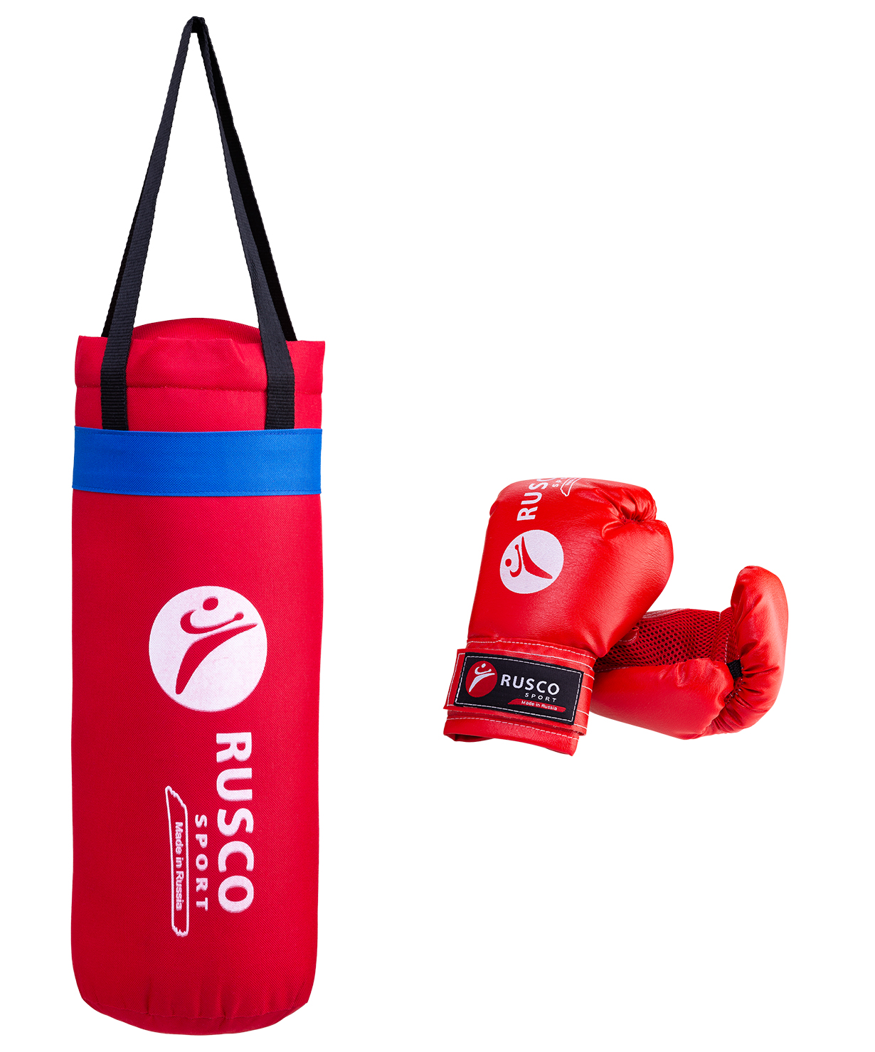 фото Набор для бокса rusco 4oz, кожзам, красный rusco sport