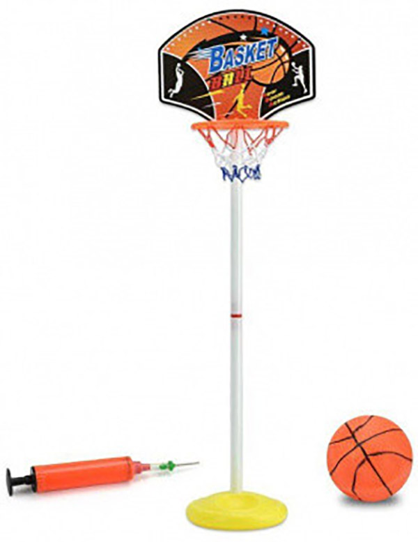 фото Напольный баскетбол наша игрушка стойка высота 105 см, щит, мяч, насос