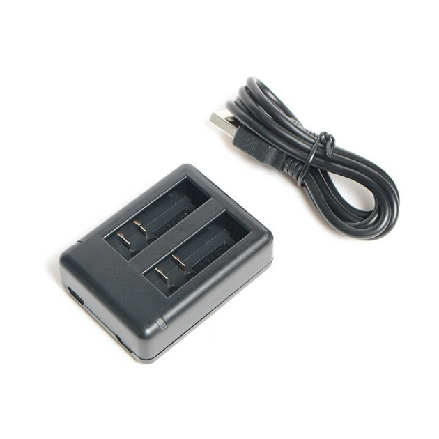 фото Зарядное устройство fujimi 2usb2bc usb на 2 акб. с индикатором для xiaomi yi2