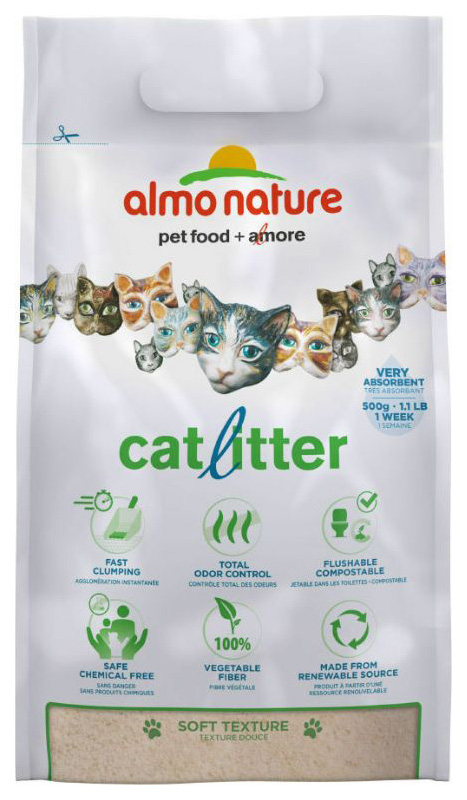 Наполнитель для кошачьих туалетов Almo Nature натуральный, комкующийся, 2,27кг