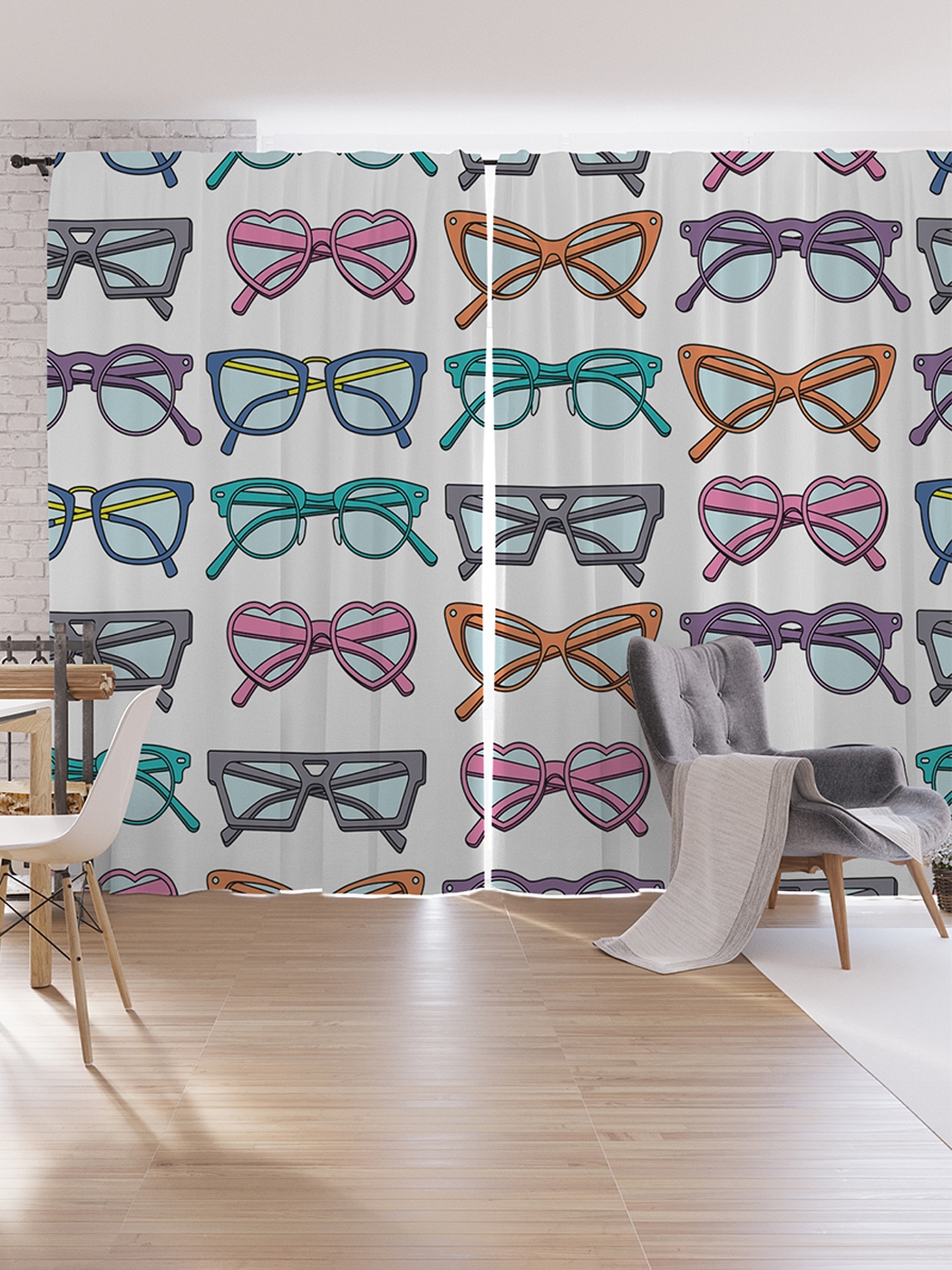 

Шторы под лён JoyArty «Креативные очки», серия Oxford DeLux, 340х265 см, Шторы под лён «Креативные очки», серия Oxford DeLux, 340х265 см