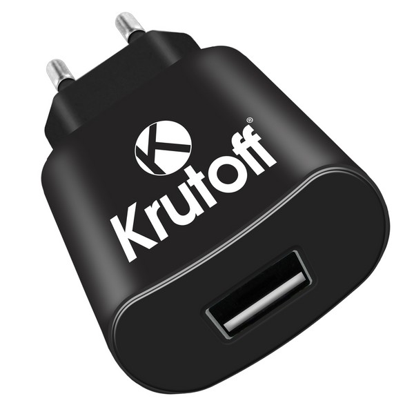 фото Сетевое зарядное устройство krutoff ch-01, 1 usb, 1 a, black